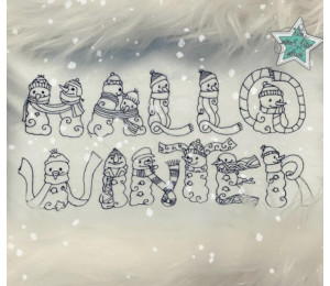 Stickdatei - Schneemann Alphabet Buchstabe U